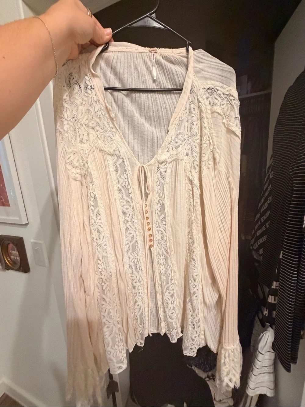 Free People sheer ivory